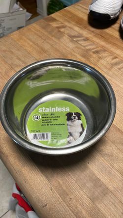 New stainless metal 4-cup pet bowl