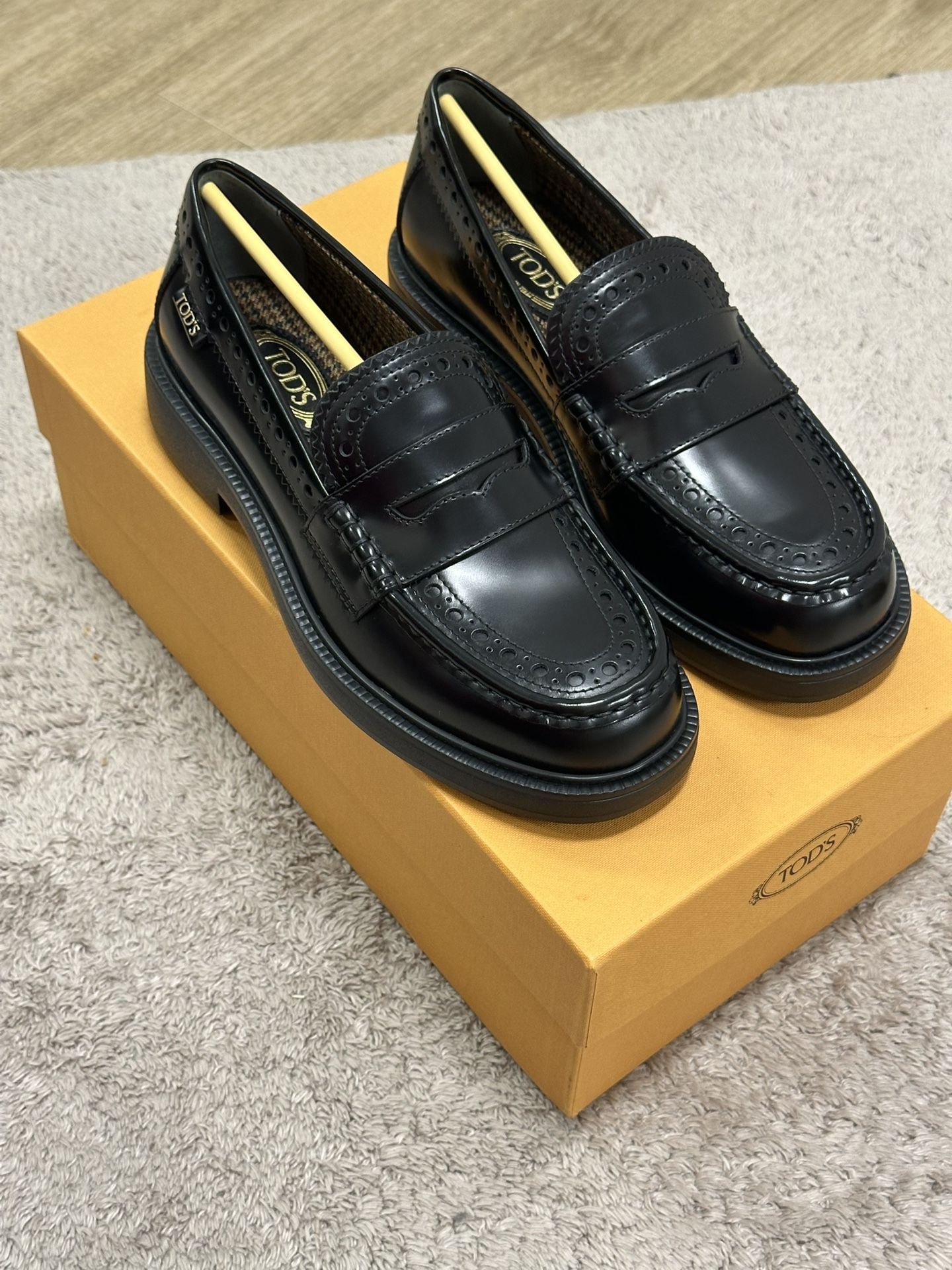 Tod’s Black Leather Handmade Loafer Size 6