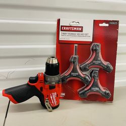 Milwaukee m12 fuel hammer drill with craftsman 3 way triangle hex key set (tool only)