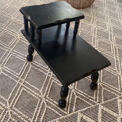 Black Wood Side Table  