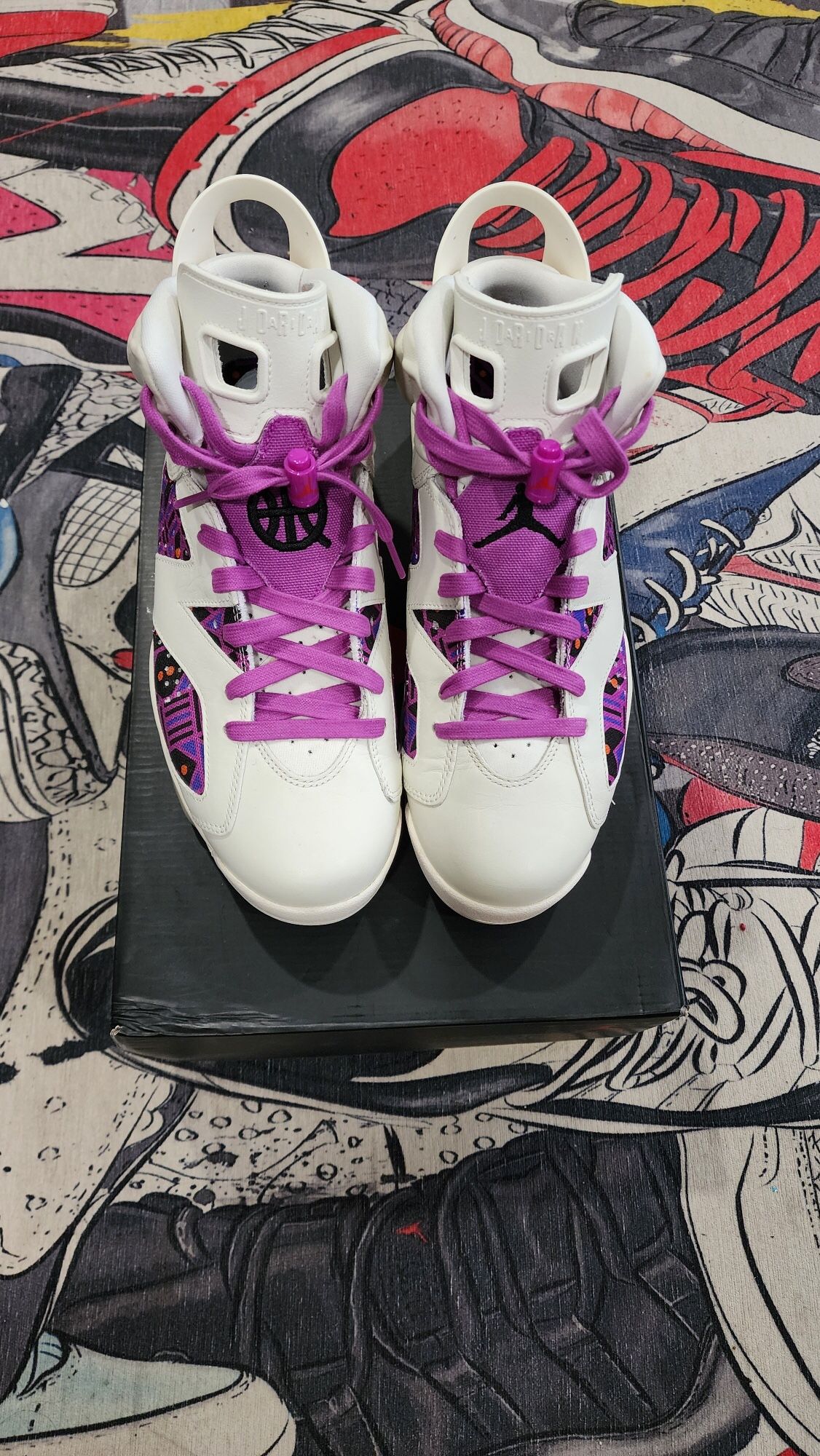 2020 Nike Air Jordan 6 Retro "Quai 54/Purple/Team Orange" CZ4152-101 size 10.5!