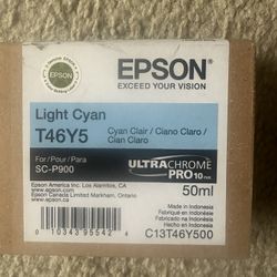Epson UltraChrome Pro10 Ink Light Cyan T46Y9.  50ml ink cartridge for SC-P900 printer.