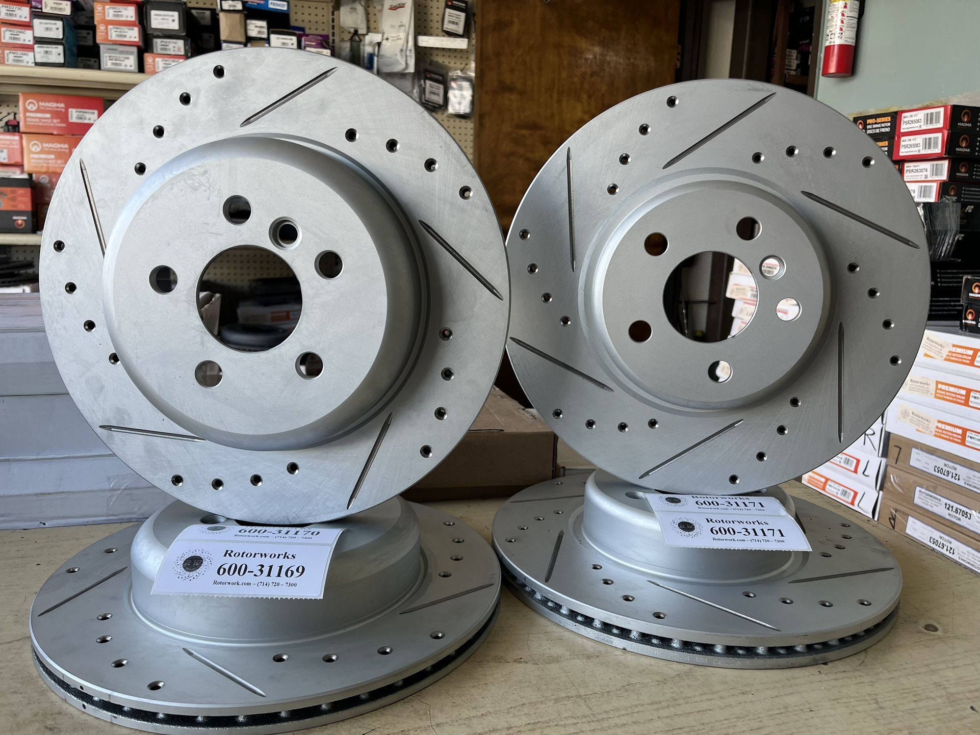 BMW 430i Gran Coupe 23-24 Drill Slot Rotors Ceramic Brake Pads