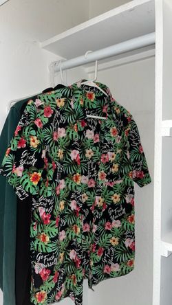 Tropical Floral Hawaiian Button-Up Shirt