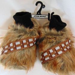 Star Wars Chewbacca Chewie Wookiee Fur Feet Slippers Kid's L 9-10 