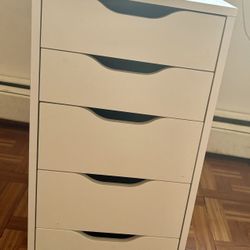 Wooden 5 Drawer File Cabinet.