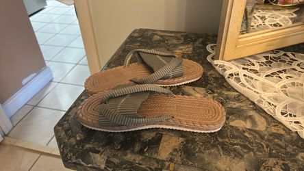 Flip Flop Sandals with Striped Straps