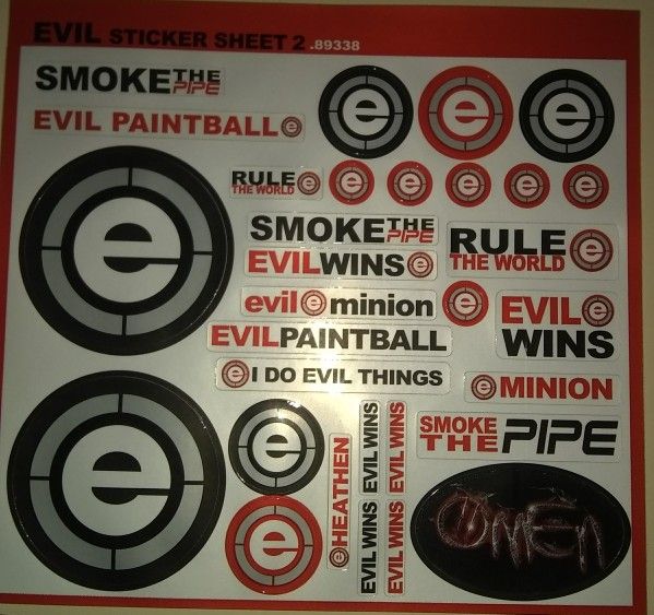 Evil Paintball Sticker Sheet #2