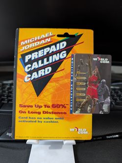 New 1996 MICHAEL JORDAN WORLD COM "40" Minute Prepaid Calling Card  RARE