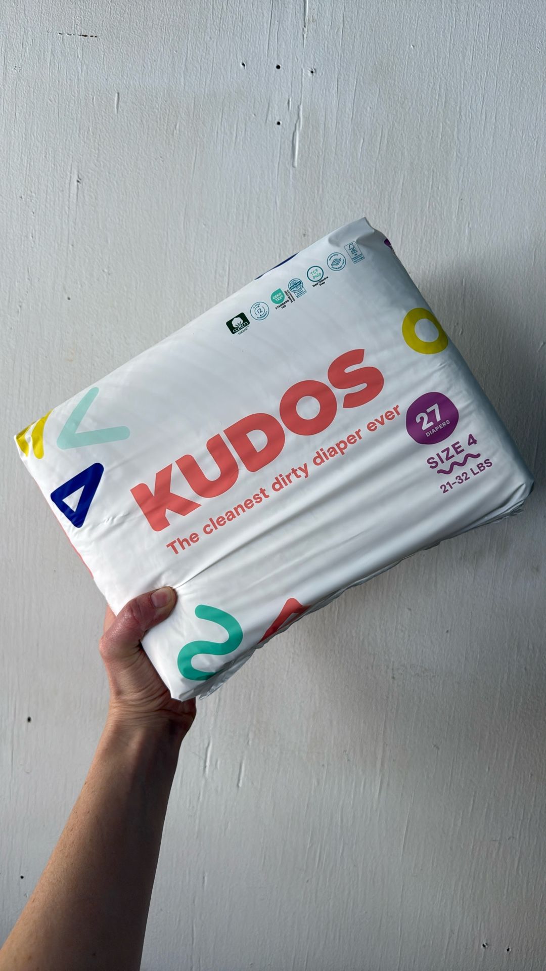 Kudos Unopened Size 4 Diapers Brand New 27 Count
