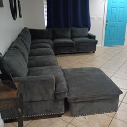 Courdoroy sectional couch