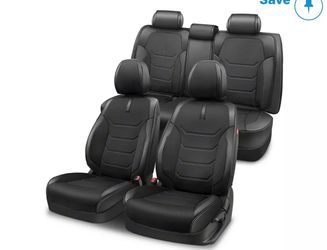 Seat covers for sedans suvs black leatherette