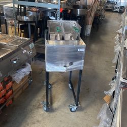 New Double Deep Fryer/ Fridora Nueva De 2 Canastas De Gas Propano Con Todo Desmontables
