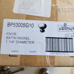 24 new satin nickel knobs.