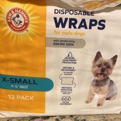 4 Packs X-Small Male Dog Wrap Diapers