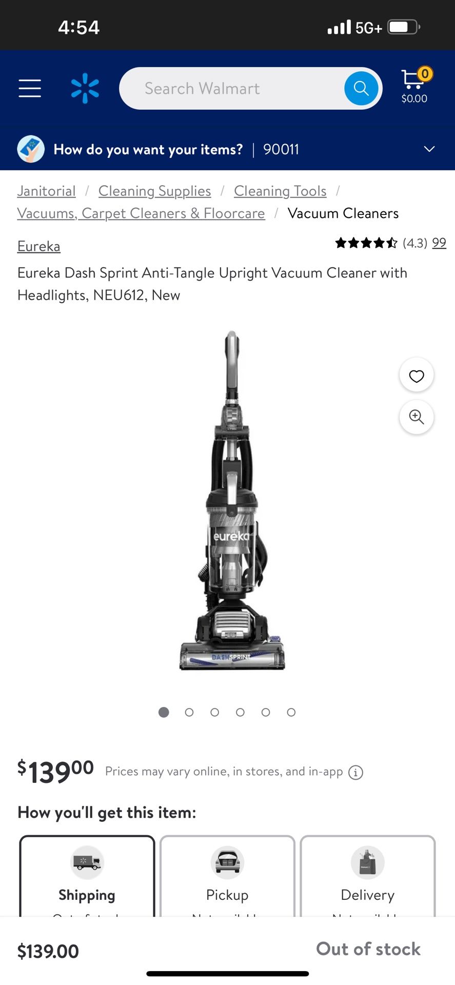Eureka Dash Sprint Anti-Tangle Upright Vacuum Cleaner with Headlights