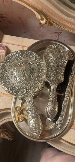 4 Pieces Hair Set Vintage Silver