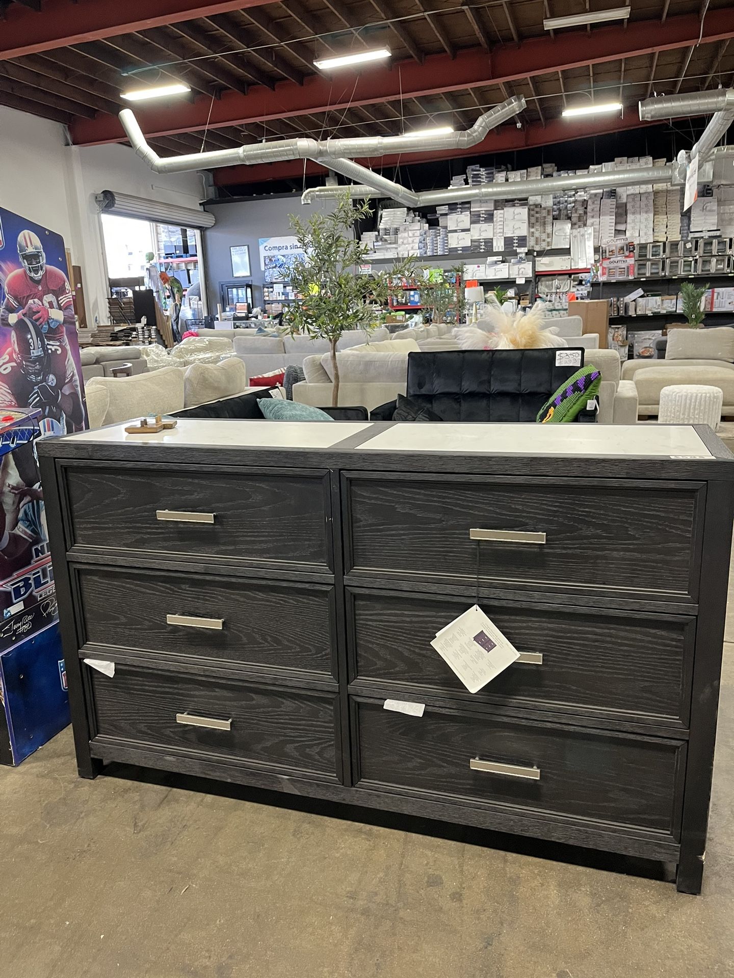 Six Drawer Dresser With Quartz Top