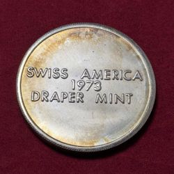 1973 Swiss America Draper Mint Silver .999 round 1oz. ~ vintage rare 