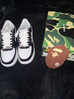 Black/white shark bapesta