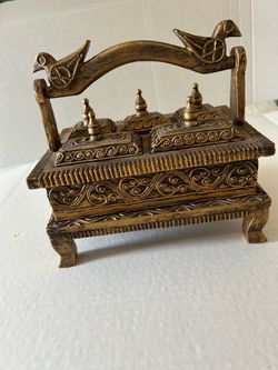 Spice Decorative Box with Bird Handle