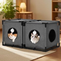 2-Story Cat House For Indoor Cats