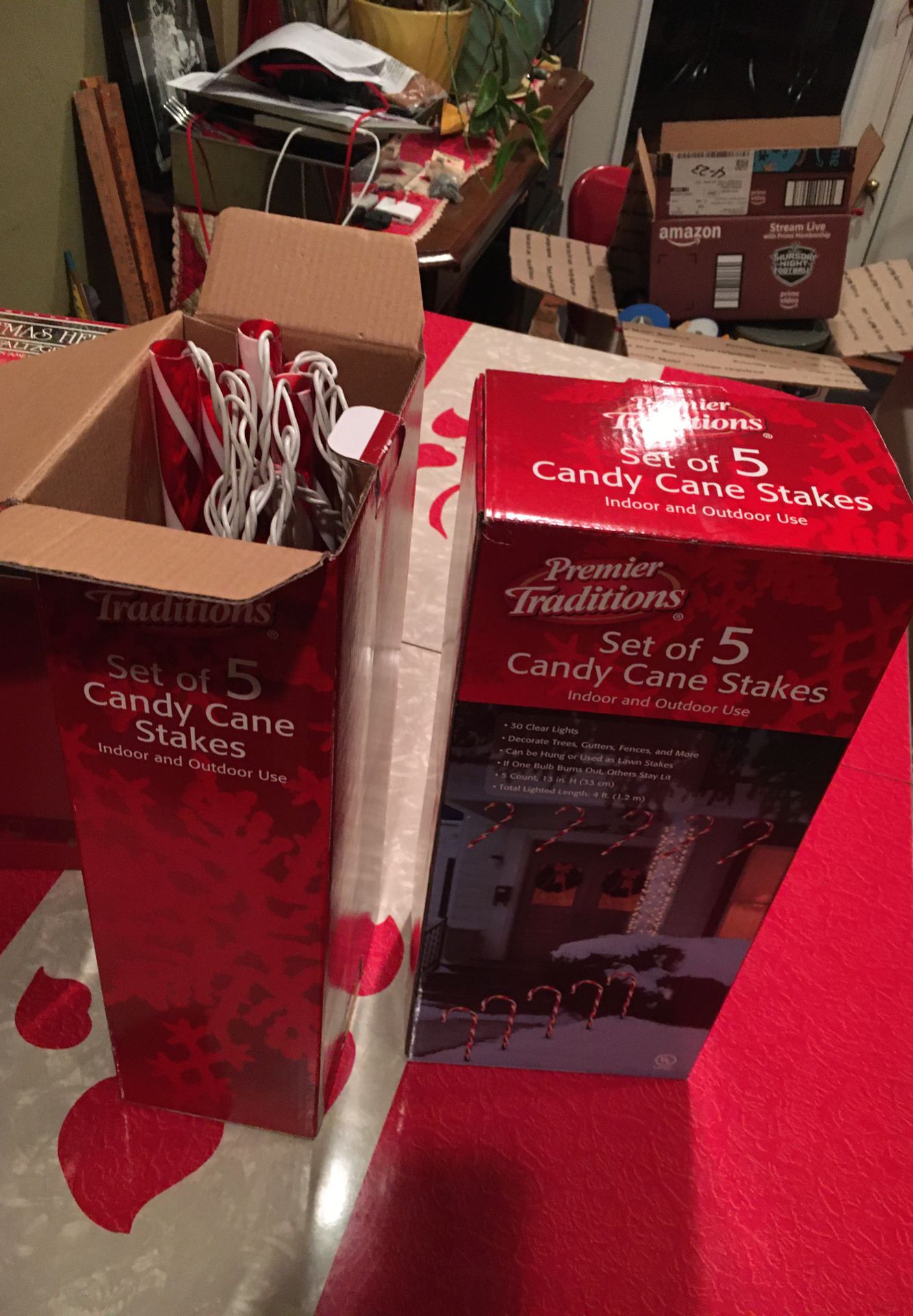 Two boxes of candy canes lights, never used