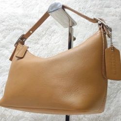 Vinage Coach 9844 Shoulder Bag New Light Brown Leather