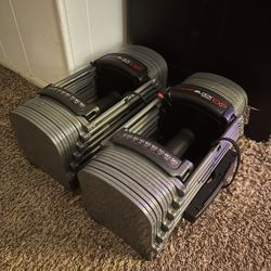 Home Gym Setup: PowerBlock EXP Adjustable Dumbbells Up to 70lbs + Bench – Like New!