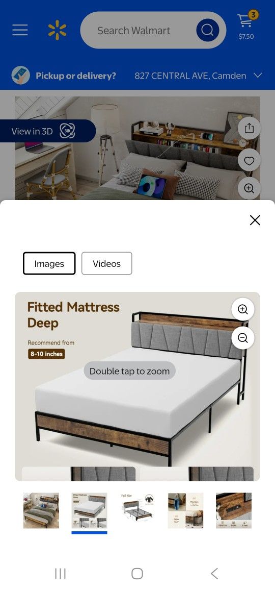 Behost Platform Bed Frame Full Size Bed Frame with Headboard and Storage