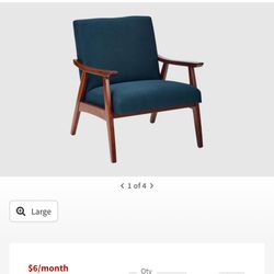 Mid Century Modern Arm Chair Blue 