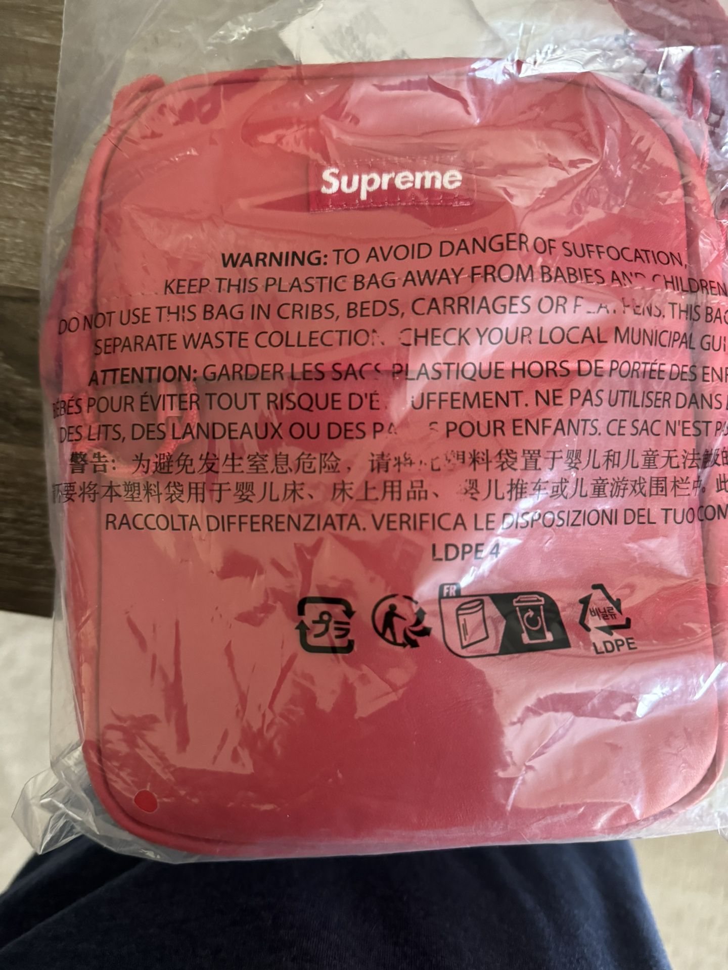Supreme Red Leather Bag