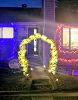 Lighted Skull Arch Outdoor Halloween Decoration
