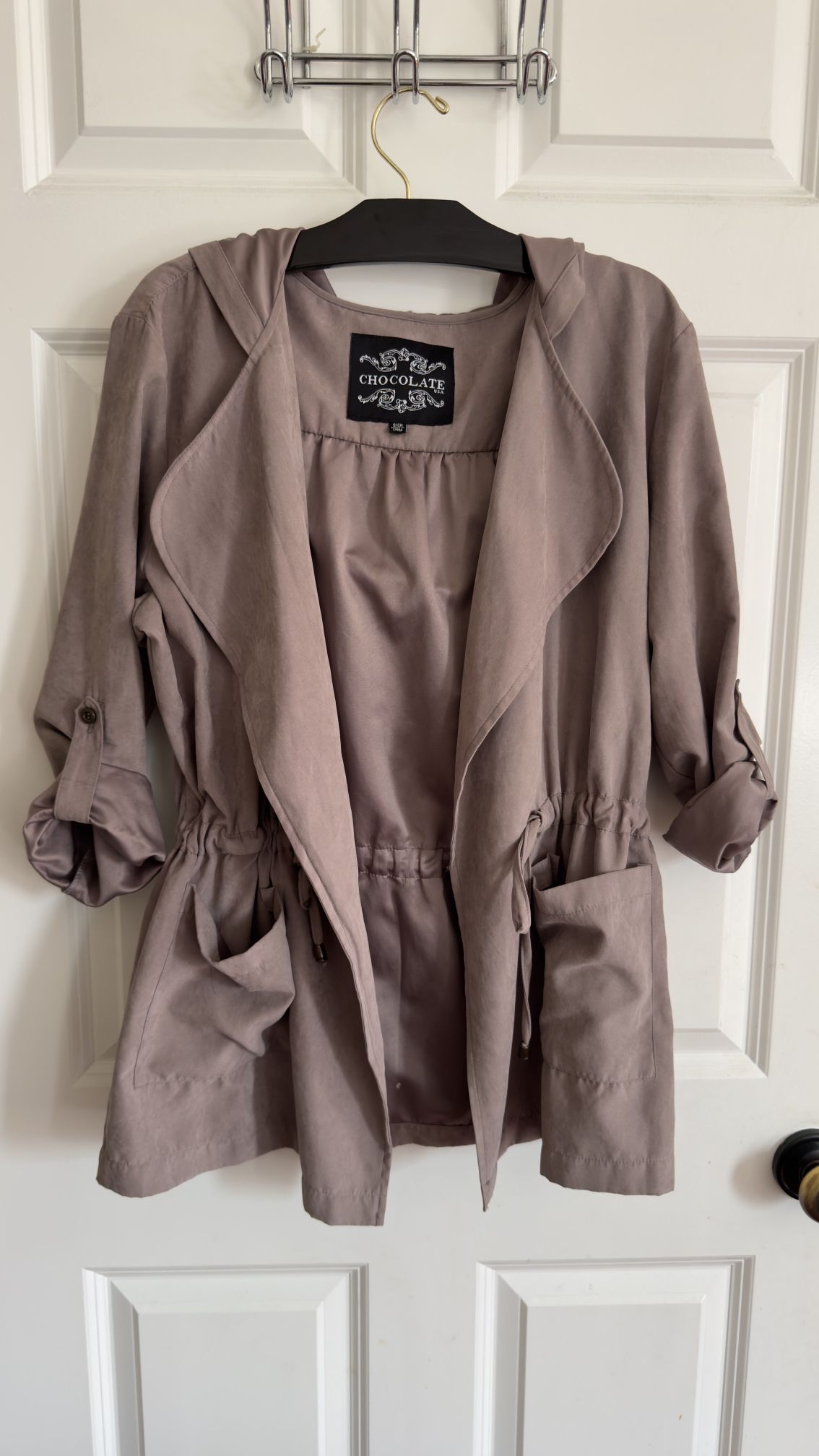 Taupe Blazer with hoodie