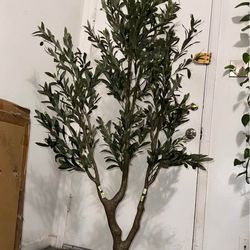 7ft artificial olive tree with forked trunk