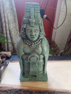 Antique Mayan Green Stone Carved Statue 