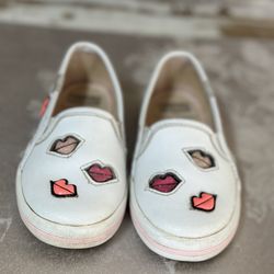 Keds Kate Spade Kids Slip On Shoes Triple Decker Leather Lips Kiss Size 6.5  Originally $147.00