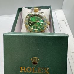 Brand New Green Face / Green Bezel / 2 Tone Band Formal Watch With Box!