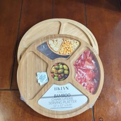 Brand New Bamboo Charcuterie Serving Platter.