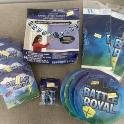 Fortnite Themed Birthday Party Supplies - Brand New Unopened 