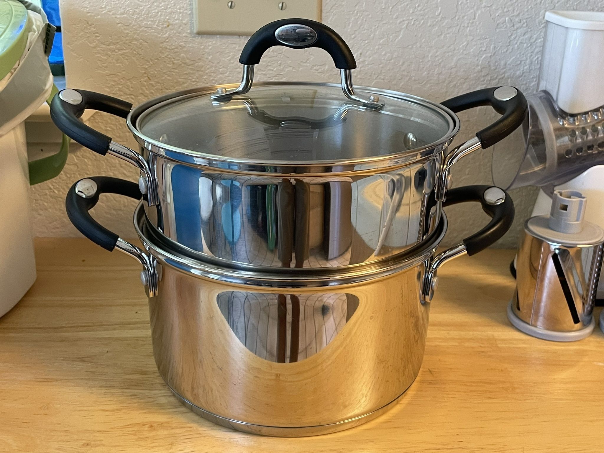 Stainless Steel Steam Pots with Steamer Basket & Lid