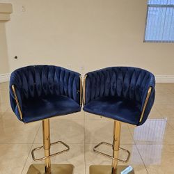 Luxury Bar Stools Velvet (Set of 2) - Like New Moving Sale! $90 OBO