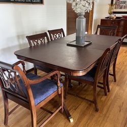 Dining Room Table & Chairs with Buffet Side Table 
