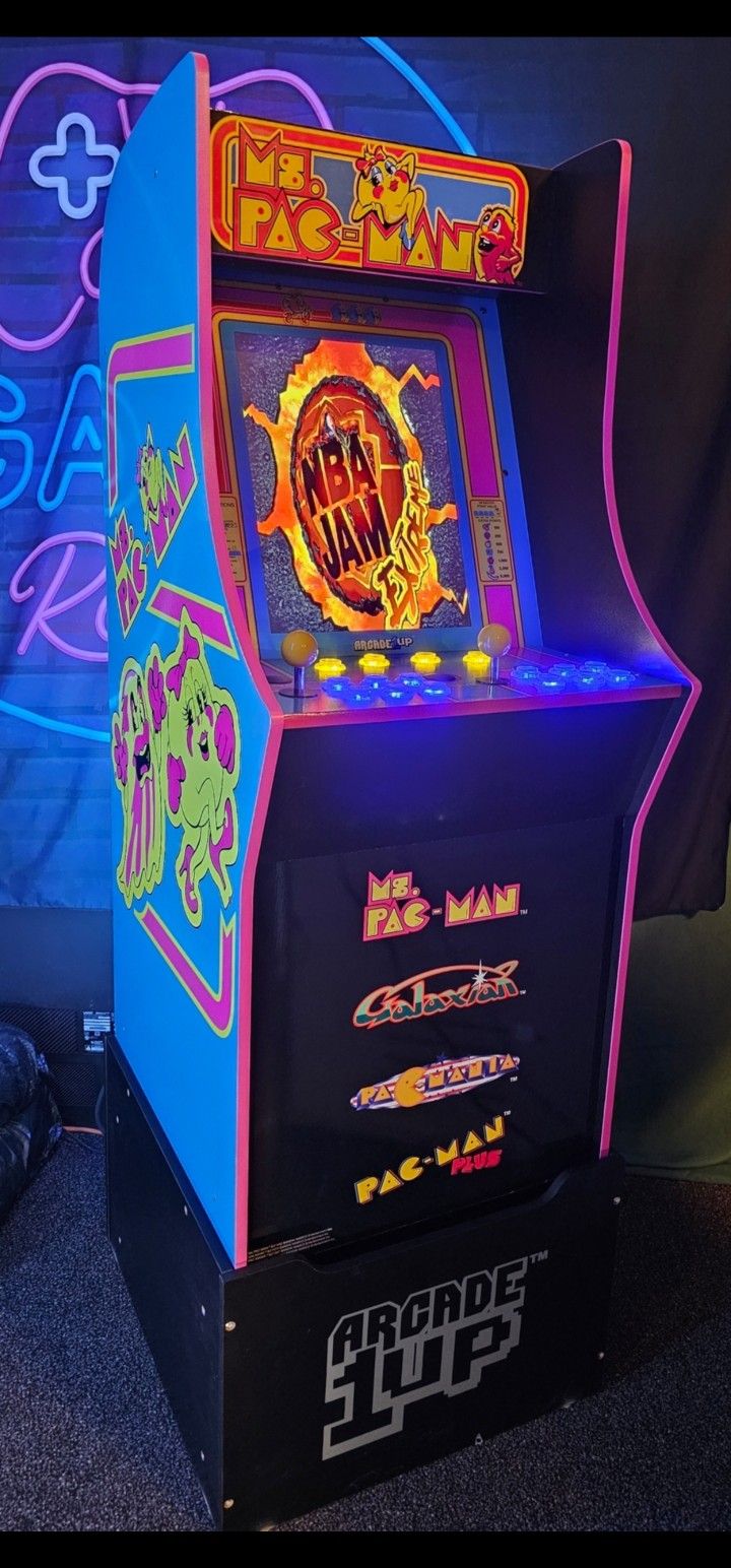 Retro Ms Pac Man Arcade1up Cabinet With Over 15,000 Video Games
