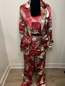 Women 3 piece satin suit