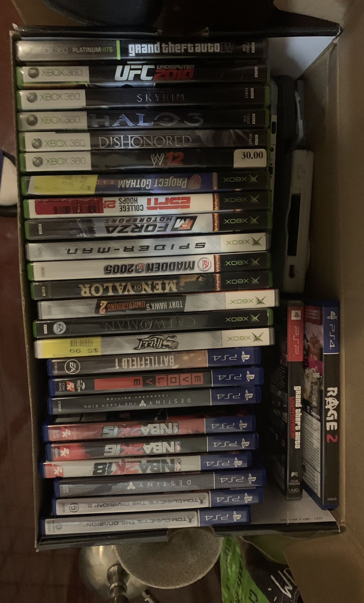 XBOX, XBOX 360, PS4 GAMES $5-$7