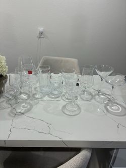 Mixed Crystal Glassware Set – 15 pieces