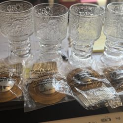 Lord Of The Rings Complete Set 4 Goblets Glasses Burger King 2001 Collectible