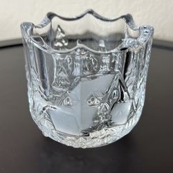 Mikasa Clear & Frosted Glass Candle Holder