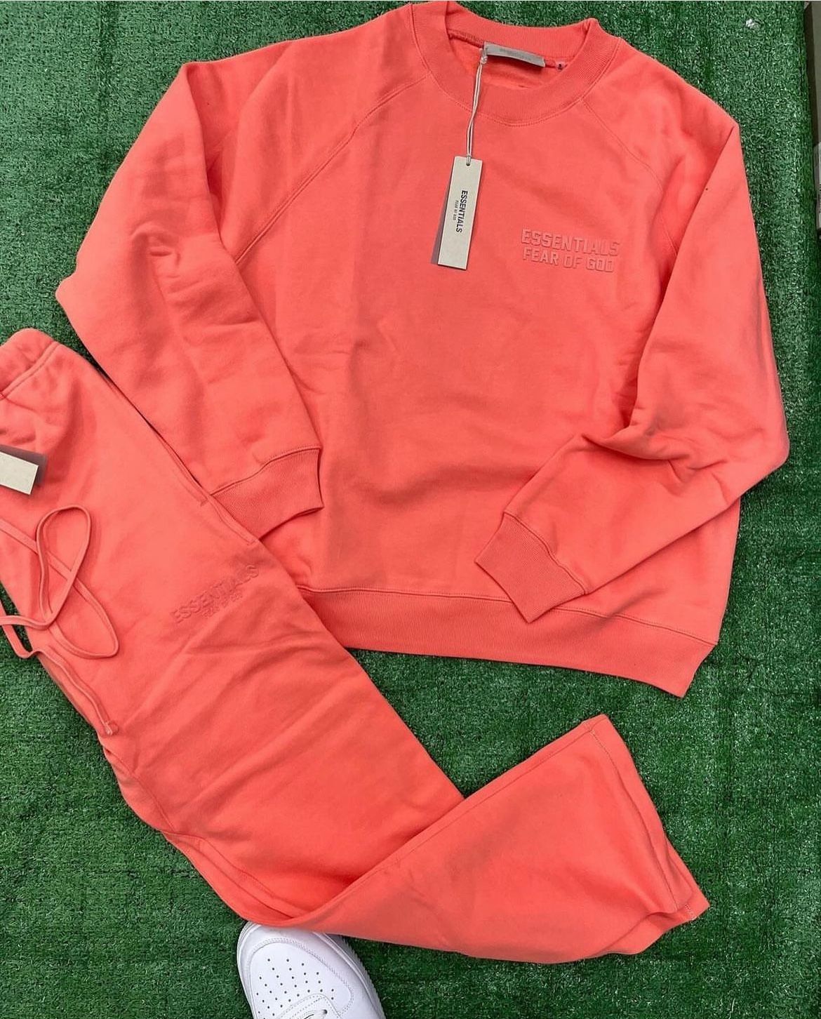 Pink Essentials Sweater And Pants Suit